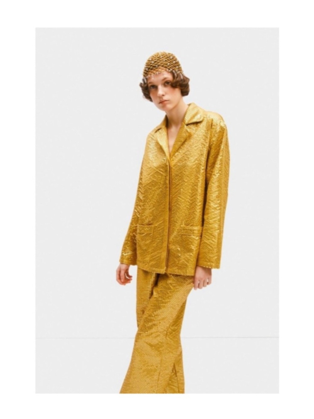 Women's Sleeper Gold Supernova Sequined Set Size XS